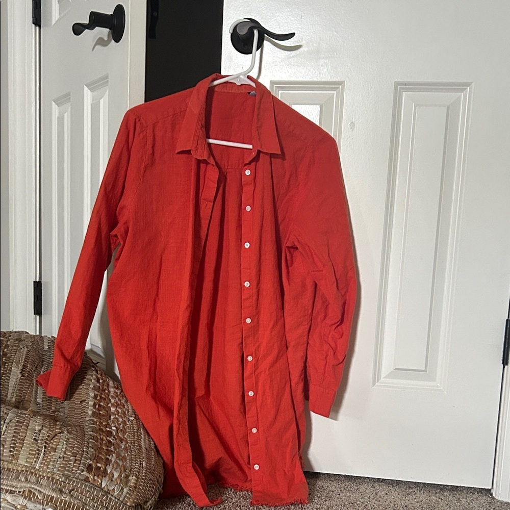 Women's Red Button Down Shirt